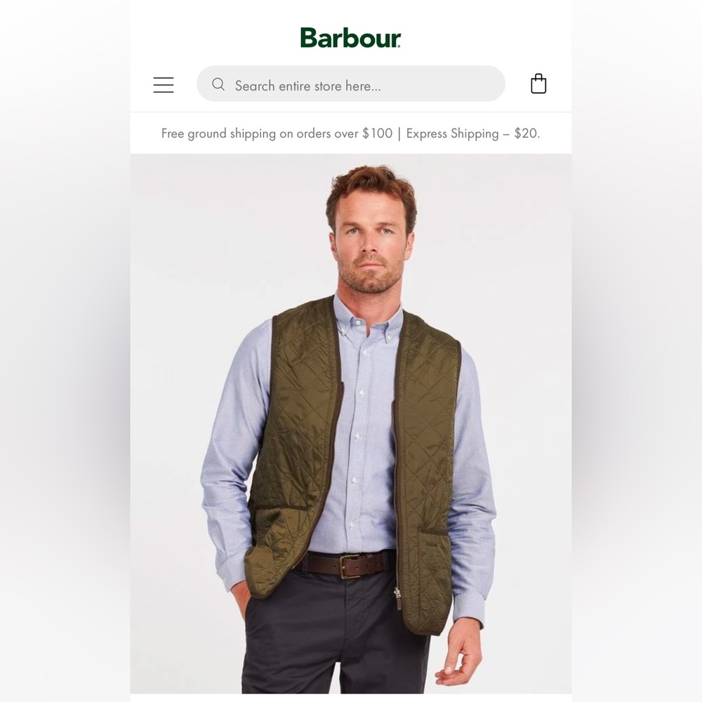 Barbour Polarquilt Zip-In Liner